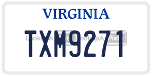 TXM9271 license plate in Virginia