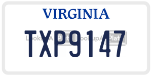 TXP9147 license plate in Virginia