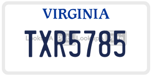 TXR5785 license plate in Virginia