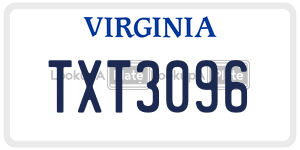 TXT3096 license plate in Virginia