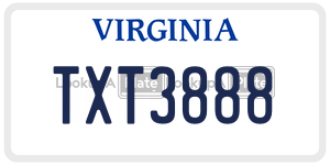TXT3888 license plate in Virginia