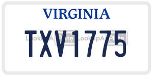 TXV1775  license plate in VA