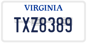 TXZ8389 license plate in Virginia