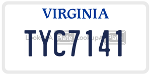 TYC7141  license plate in VA