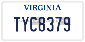 TYC8379  license plate in VA