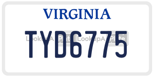 TYD6775  license plate in VA