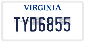 TYD6855 license plate in Virginia