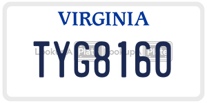 TYG8160  license plate in VA