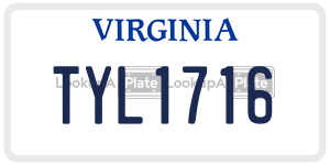 TYL1716 license plate in Virginia