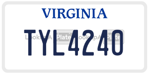 TYL4240 license plate in Virginia