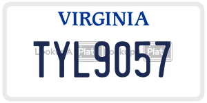 TYL9057  license plate in VA