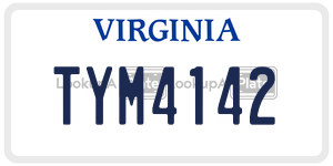 TYM4142 license plate in Virginia
