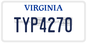 TYP4270  license plate in VA