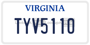 TYV5110 license plate in Virginia
