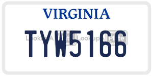 TYW5166  license plate in VA