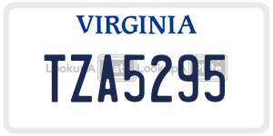 TZA5295 license plate in Virginia