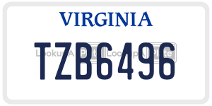 TZB6496 license plate in Virginia