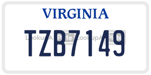 TZB7149  license plate in VA