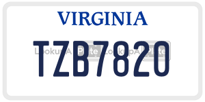 TZB7820 license plate in Virginia