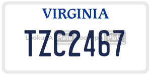 TZC2467  license plate in VA