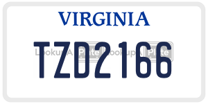 TZD2166  license plate in VA