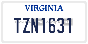 TZN1631 license plate in Virginia