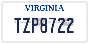 TZP8722 license plate in Virginia
