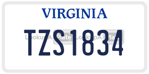 TZS1834  license plate in VA