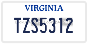 TZS5312  license plate in VA