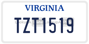 TZT1519  license plate in VA
