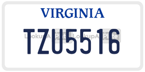 TZU5516 license plate in Virginia