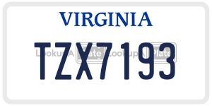 TZX7193  license plate in VA
