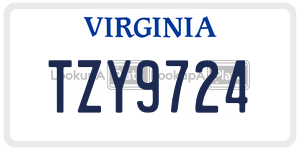 TZY9724 license plate in Virginia
