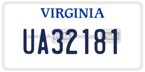 UA32181  license plate in VA