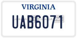 UAB6071  license plate in VA