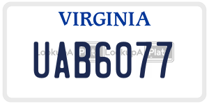 UAB6077  license plate in VA