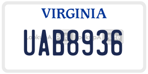 UAB8936 license plate in Virginia