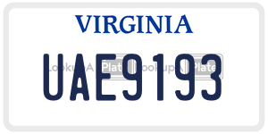 UAE9193 license plate in Virginia