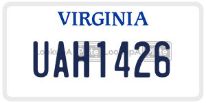 UAH1426  license plate in VA