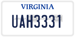 UAH3331 license plate in Virginia
