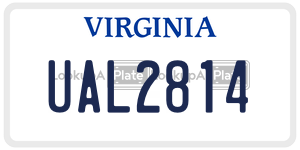 UAL2814 license plate in Virginia