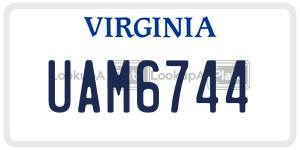 UAM6744 license plate in Virginia