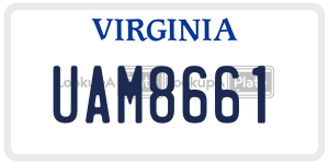 UAM8661  license plate in VA
