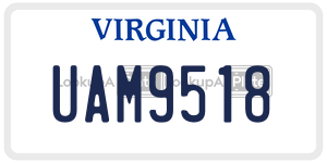 UAM9518  license plate in VA