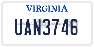 UAN3746  license plate in VA
