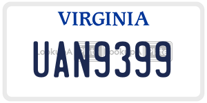 UAN9399 license plate in Virginia