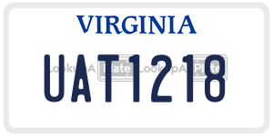 UAT1218  license plate in VA