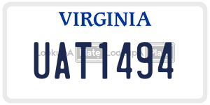 UAT1494  license plate in VA