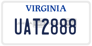 UAT2888  license plate in VA