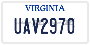 UAV2970  license plate in VA